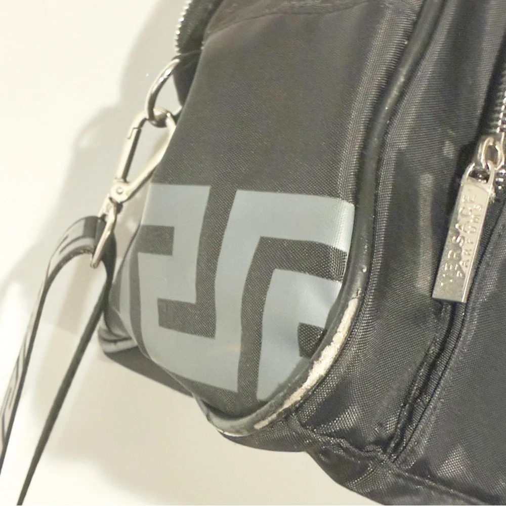 Versace Parfums Duffle Bag Black Greca Design Overnight‎ Weekender Travel Bag